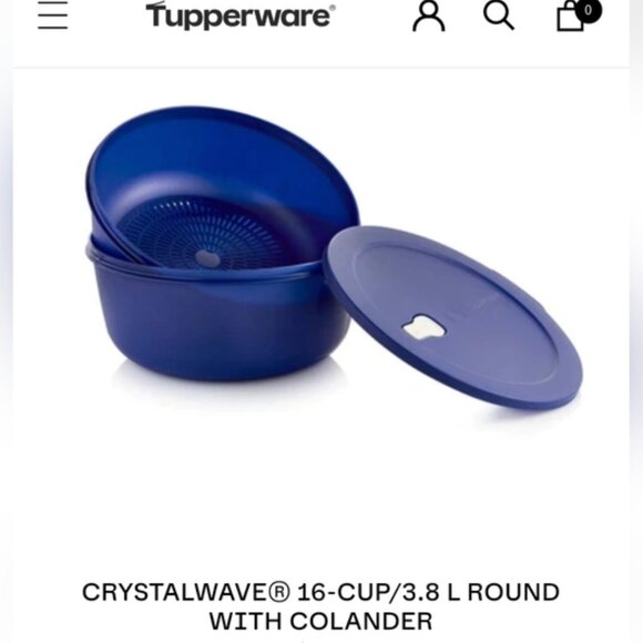 Tupperware Other - SOLD POSH CANADA - NEW-Crystal-Wave with strainer - 3.8L